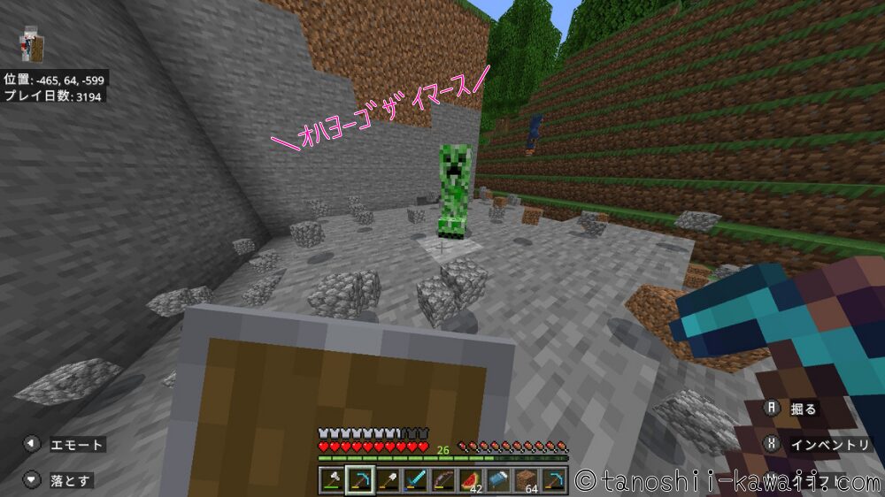 クリーパーで爆破