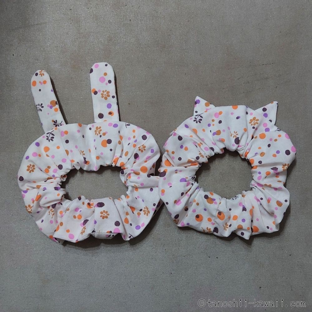 耳付きシュシュ　完成品