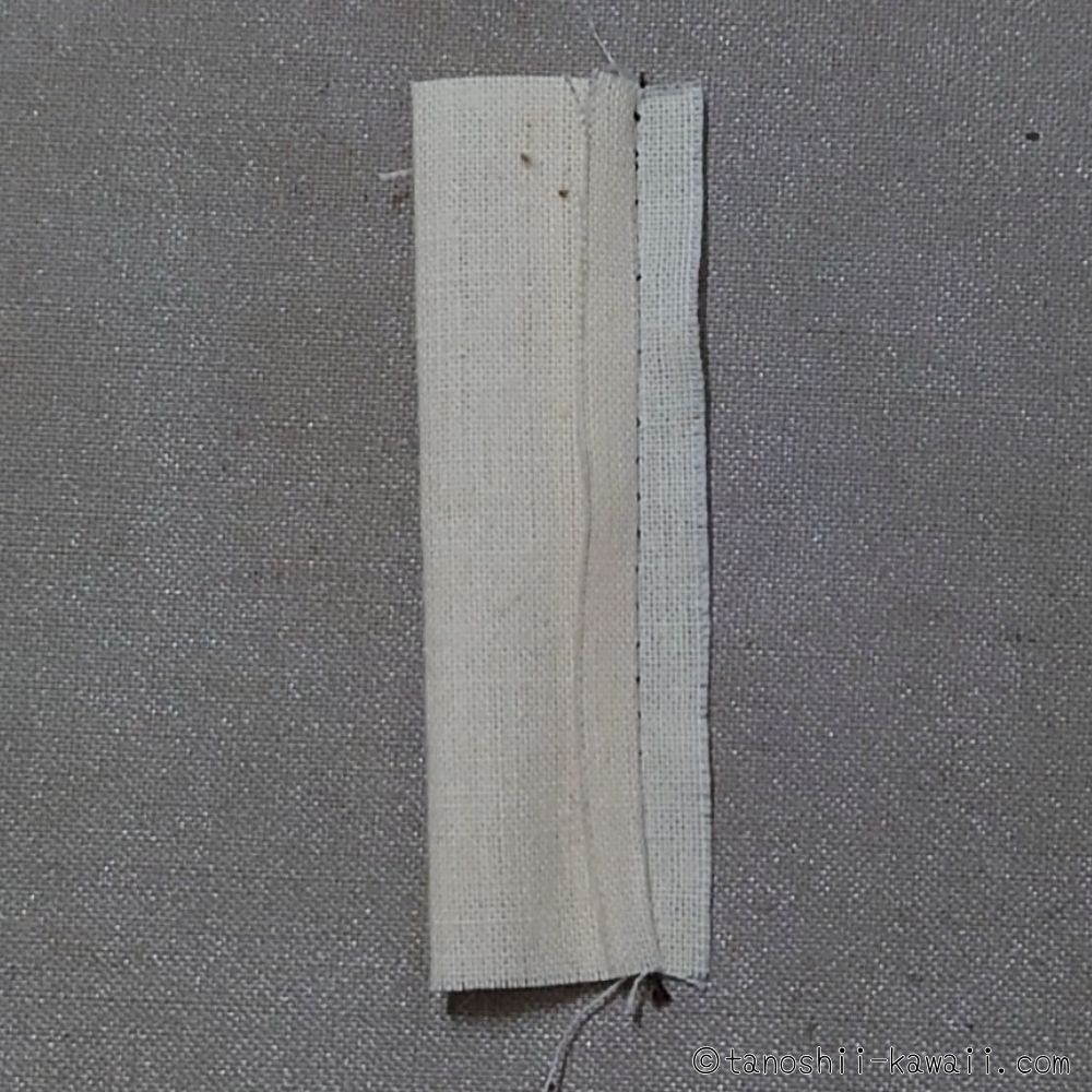 リボンタブの縫い代を割る