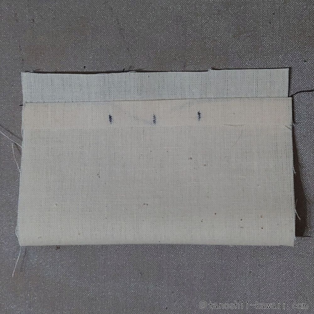 リボン本体の縫い代を割る