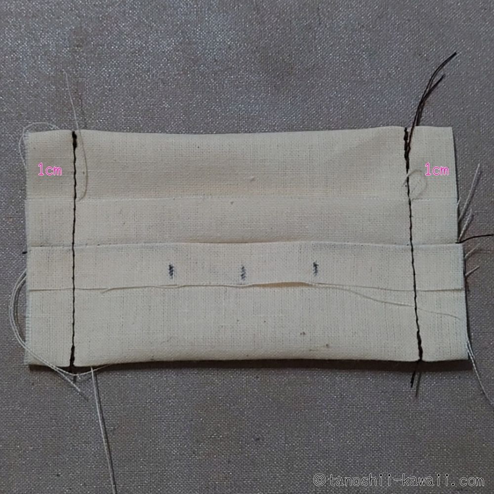 リボン本体を縫う