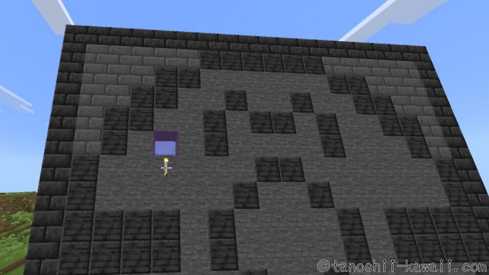 たいまつを置いて明るくする