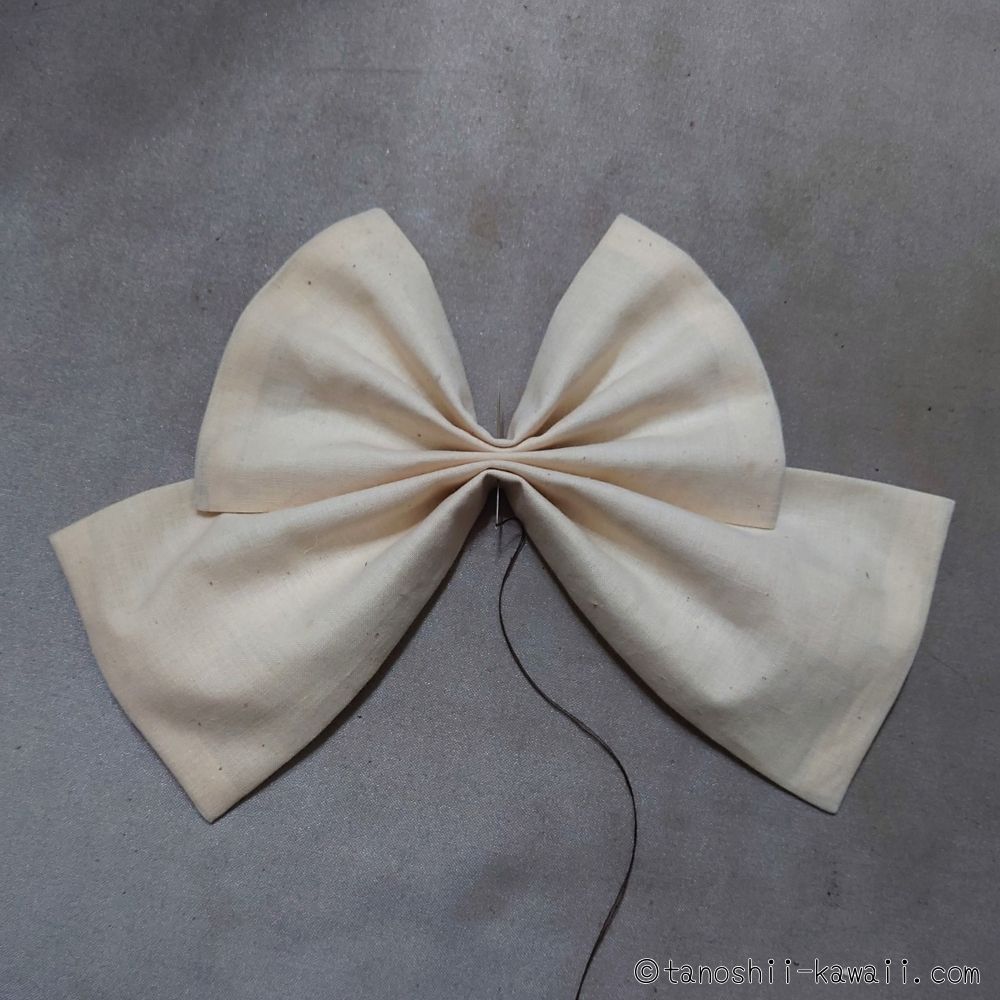 手縫いでリボンにする