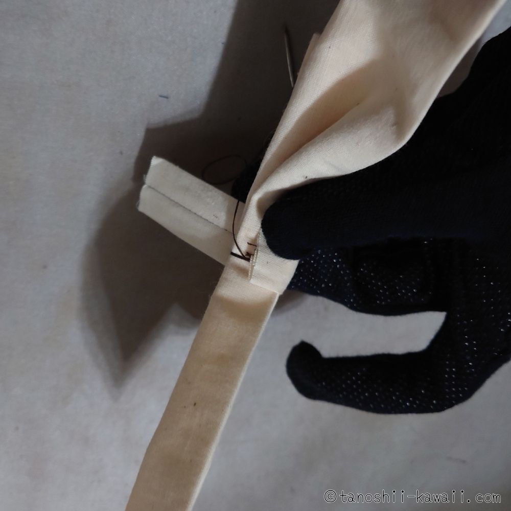 手縫いでリボンにする