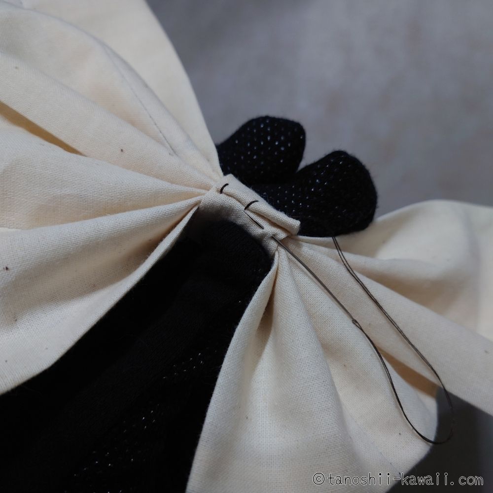 手縫いでリボンにする