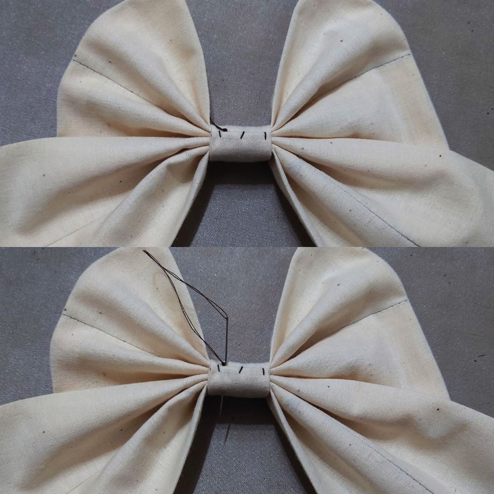 手縫いでリボンにする