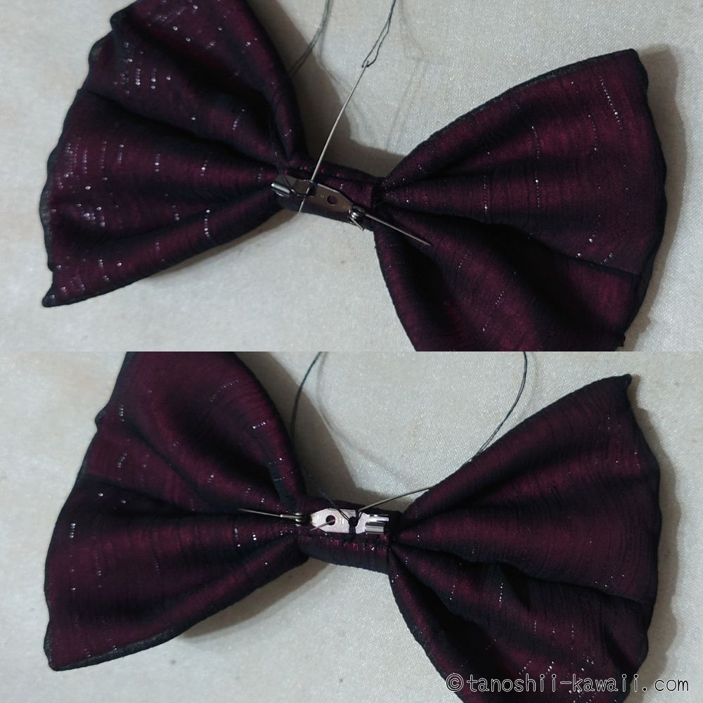 手縫いでブローチピンを付ける