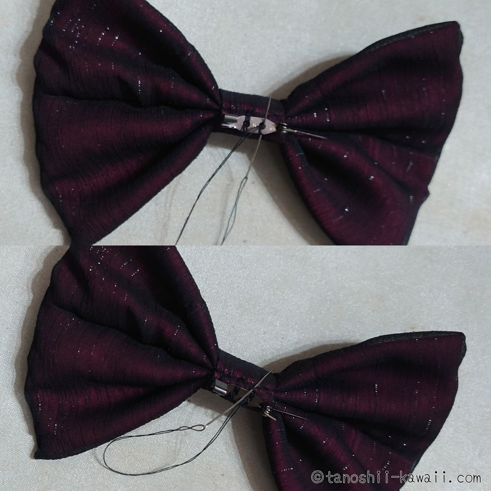 手縫いでブローチピンを付ける