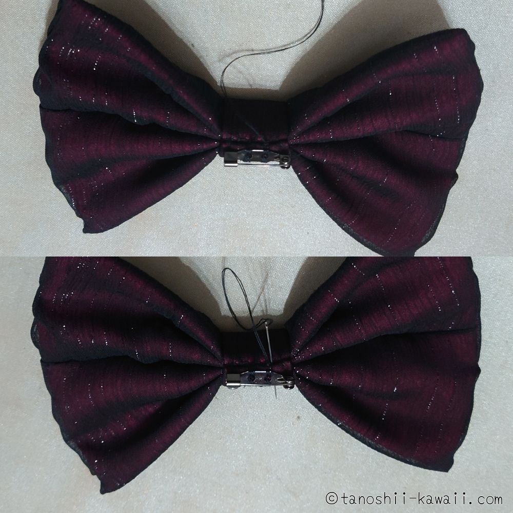 手縫いでブローチピンを付ける