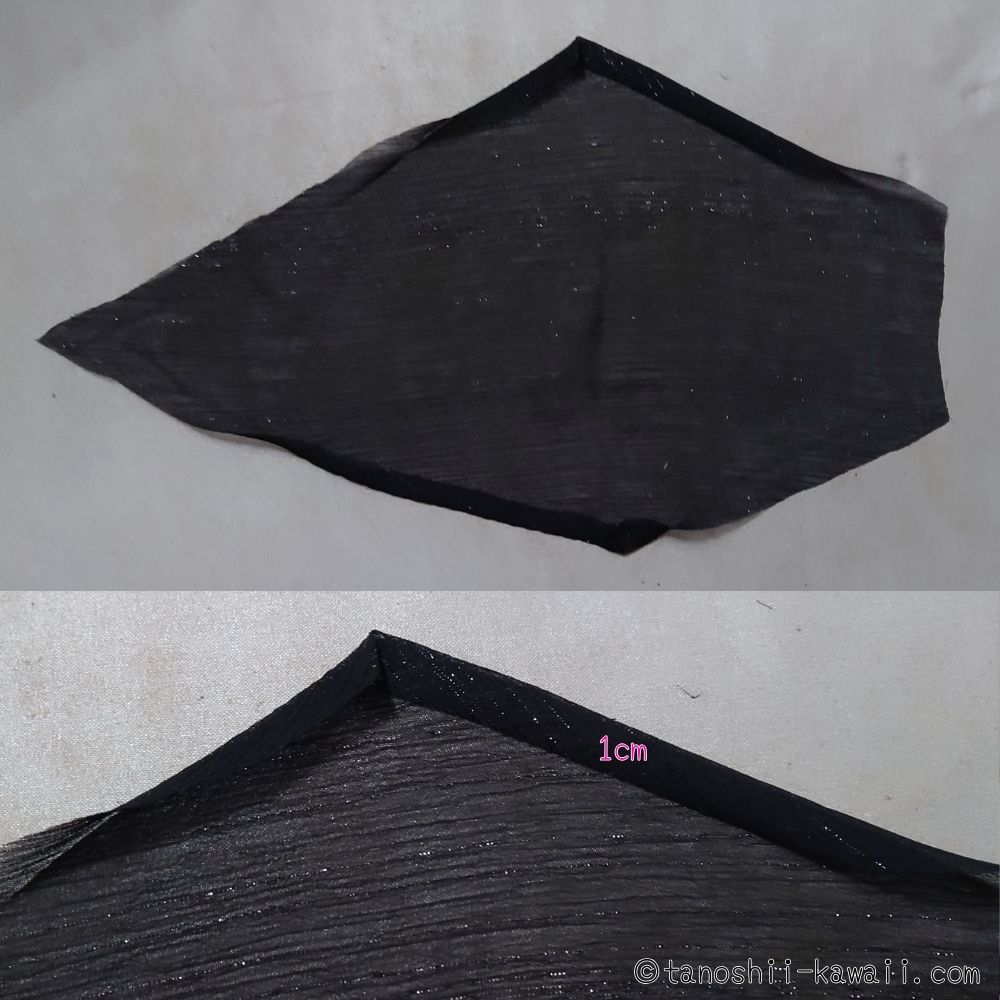 ベールをアイロンで折る