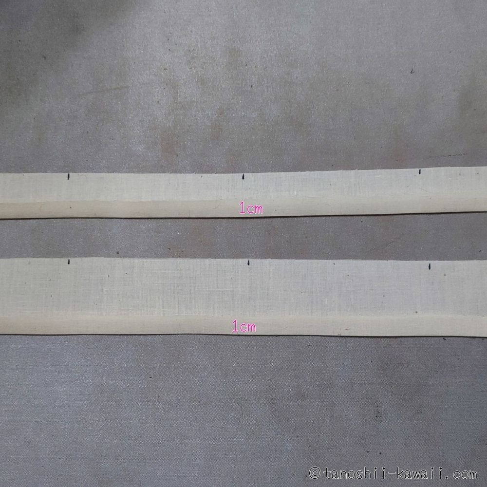 フリルをアイロンで折る