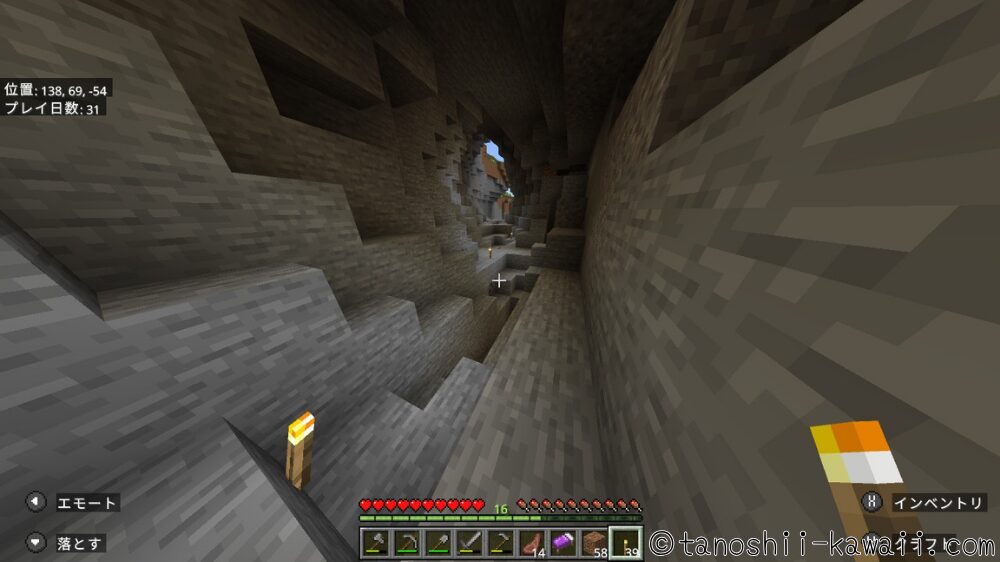 たいまつを置きながら奥に進む