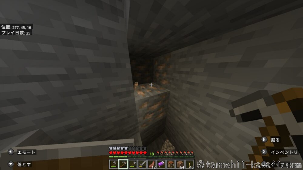 鉄ブロックを見つける